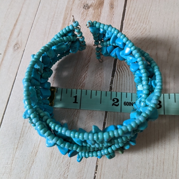 Faux Turquoise Boho Style Cuff Bracelet - Picture 5 of 5